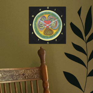 Love Peace, Breathe Peace Time Is Now Square Wall Square Wall Clock