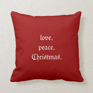 Love Peace Christmas Throw Pillow