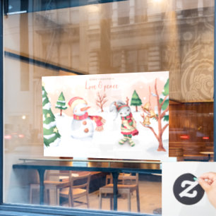 Love & Peace Christmas Window Cling