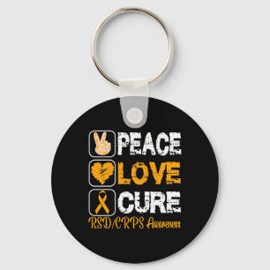 Love Peace Cure Rsd Crps Awareness Keychain