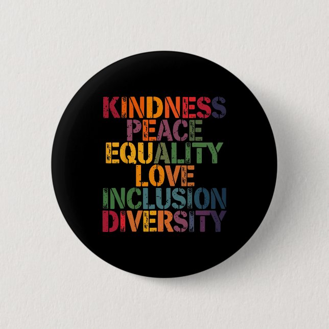 Love Peace Diversity Inclusion Equality Black Hist 2 Inch Round Button (Front)