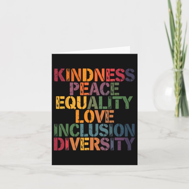 Love Peace Diversity Inclusion Equality Black Hist Card (Front)