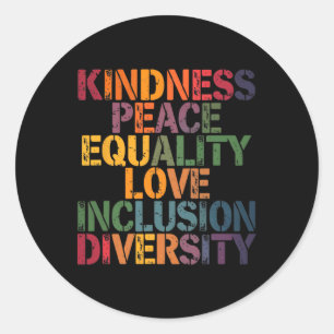 Love Peace Diversity Inclusion Equality Black Hist Classic Round Sticker