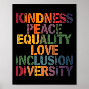 Love Peace Diversity Inclusion Equality Black Hist Poster