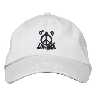 LOVE = PEACE EMBROIDERED HAT