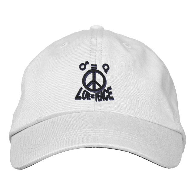 LOVE = PEACE EMBROIDERED HAT (Front)