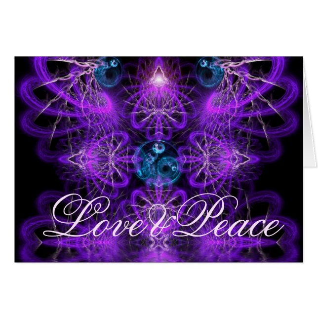 Love Peace fractal Art Card (Front Horizontal)