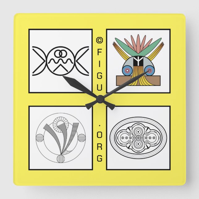 Love Peace Freedom Harmony Symbols Square Wall Clo Square Wall Clock (Front)