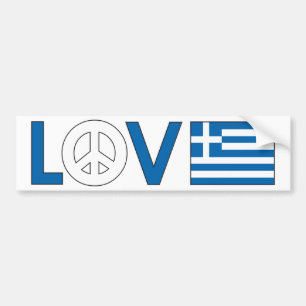 Love Peace Greece Bumper Sticker