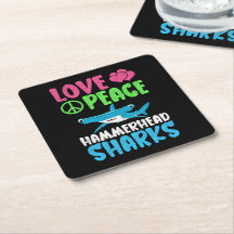 Love Peace Hammerhead Sharks Cute Sea Animals Fans