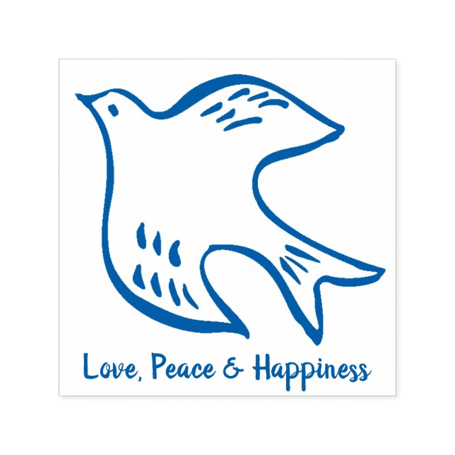 Love Peace & Happiness Christmas Dove Self-inking Stamp (Design)