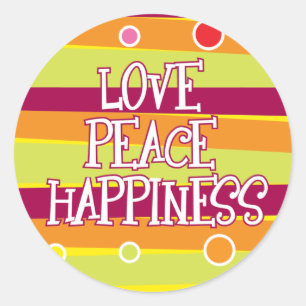 Love, Peace, Happiness Sticker