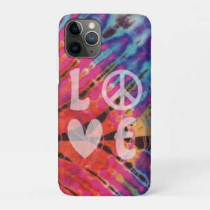 Love Peace Hippie Boho Pink Blue Batik Tie Dye Case-Mate iPhone Case