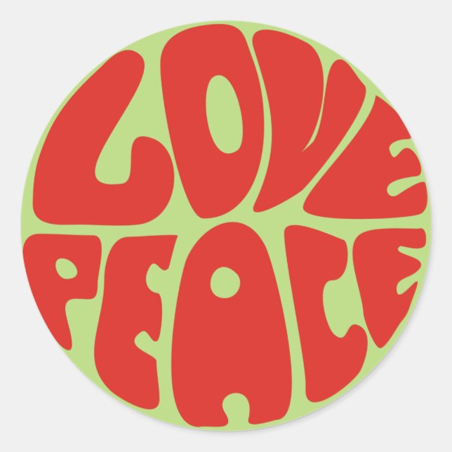 love peace hippie classic round sticker (Front)