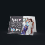 Love, Peace, Hope, Joy - Holiday Photo<br><div class="desc">This rustic,  elegant Holiday greeting card allows you to personalize the text and photograph. The interior words can also be edited with your own greetings and heartfelt expression.</div>