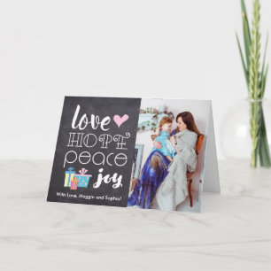 Love, Peace, Hope, Joy - Holiday Photo Card