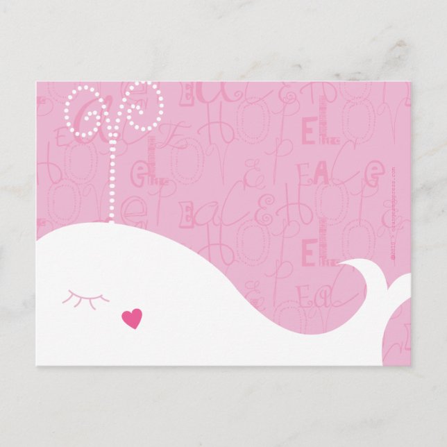 Love Peace Hope Whale Postcard (Front)