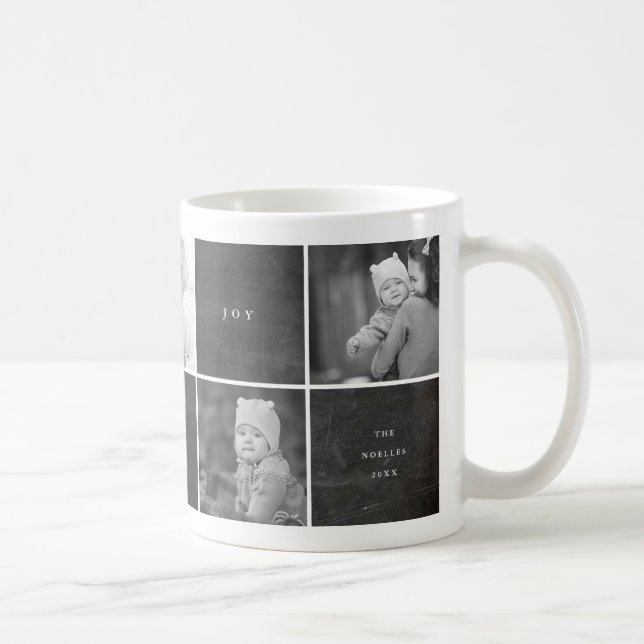 Love Peace Joy Blocks Photo Collage Holiday Mug (Right)