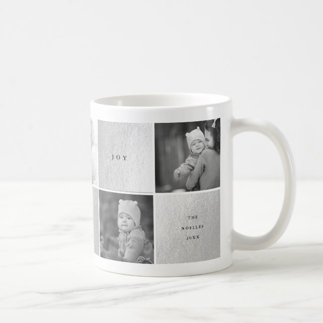 Love Peace Joy Blocks Photo Collage Holiday Mug (Droite)