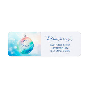 Love Peace Joy Christmas Ornament Return Address