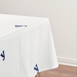 Love Peace Joy Christmas Typography Navy Blue Tablecloth