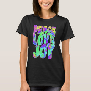 Love Peace Joy Hippie Tie Dye Batik Style T-Shirt