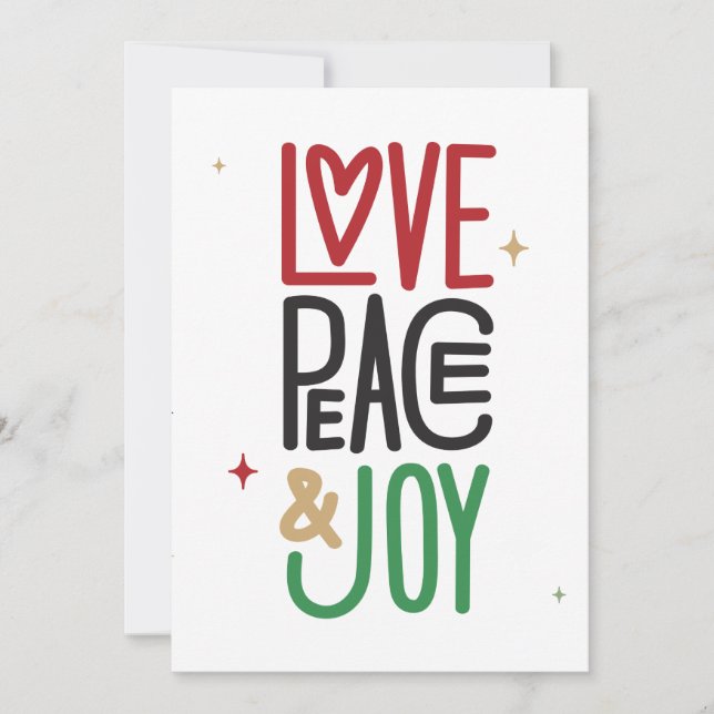 Love, Peace, & Joy Holiday Card (Front)