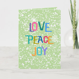 LOVE PEACE JOY Holiday Wishes Customize Card