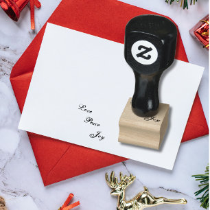 Love Peace Joy Inspirational Personal Rubber Stamp