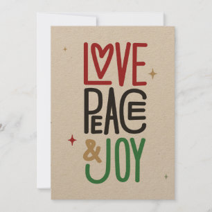 Love, Peace, & Joy   Kraft Holiday Card