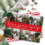 Love Peace Joy Red Band Modern 6 Photo Collage Holiday Card<br><div class="desc">Designed by fat*fa*tin. Easy to customize with your own text,  photo or image. For custom requests,  please contact fat*fa*tin directly. Custom charges apply.

www.zazzle.com/fat_fa_tin
www.zazzle.com/color_therapy
www.zazzle.com/fatfatin_blue_knot
www.zazzle.com/fatfatin_red_knot
www.zazzle.com/fatfatin_mini_me
www.zazzle.com/fatfatin_box
www.zazzle.com/fatfatin_design
www.zazzle.com/fatfatin_ink</div>