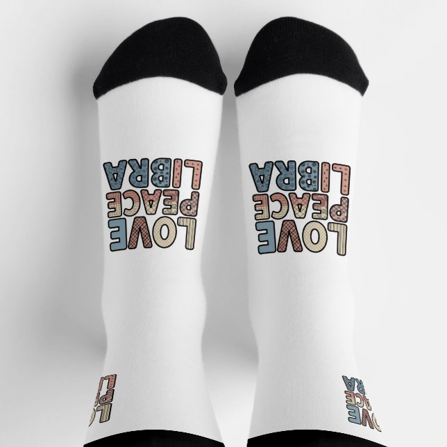 Love Peace Libra Crew Socks (Top)