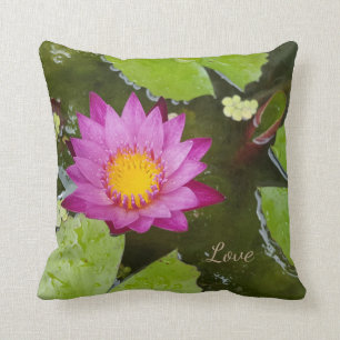 Love & Peace Lotus Throw Pillow