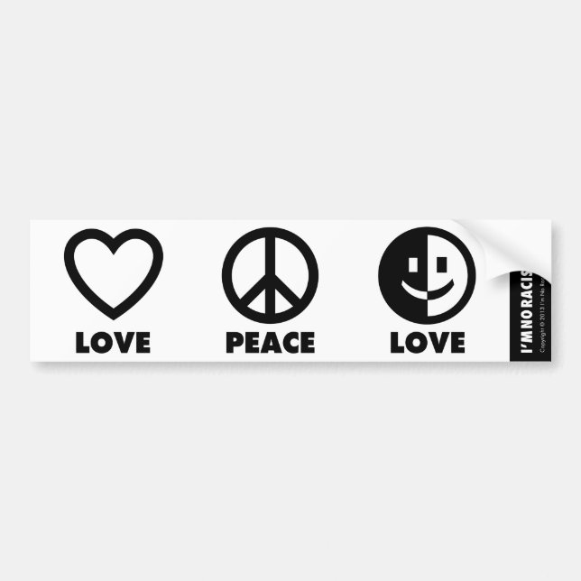 Love Peace Love Bumper Sticker (Front)