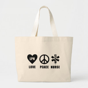 Love Peace LPN Large Tote Bag