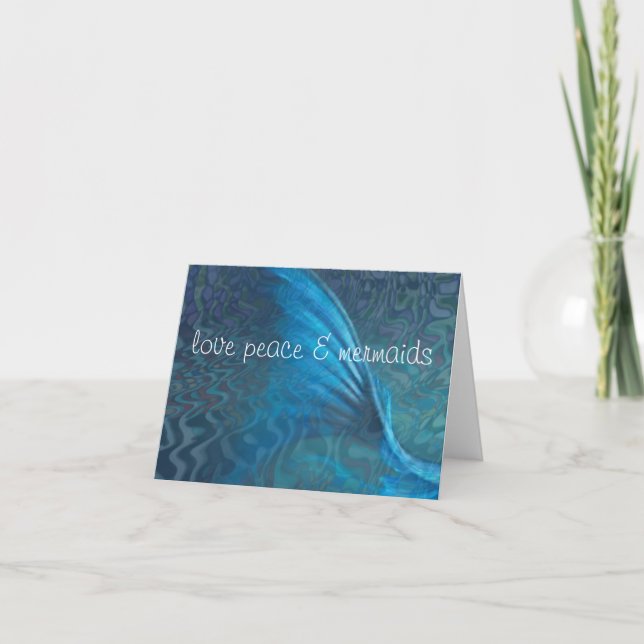 love peace & mermaids card (Front)
