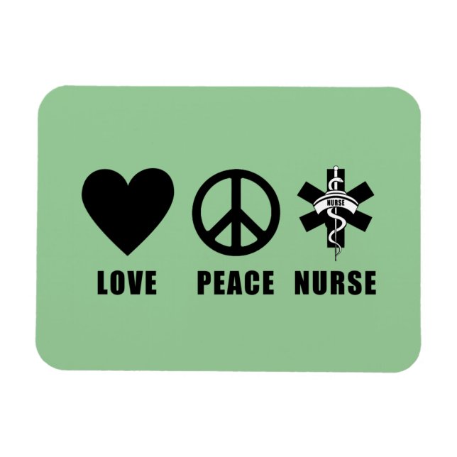 Love Peace Nurse Magnet (Horizontal)