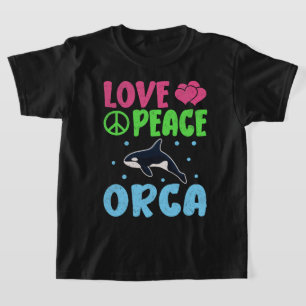 Love Peace Orca Cute Sea Animals Orca Lover T-Shirt
