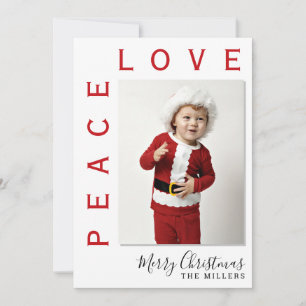 Love Peace Photo Christmas Holiday Card