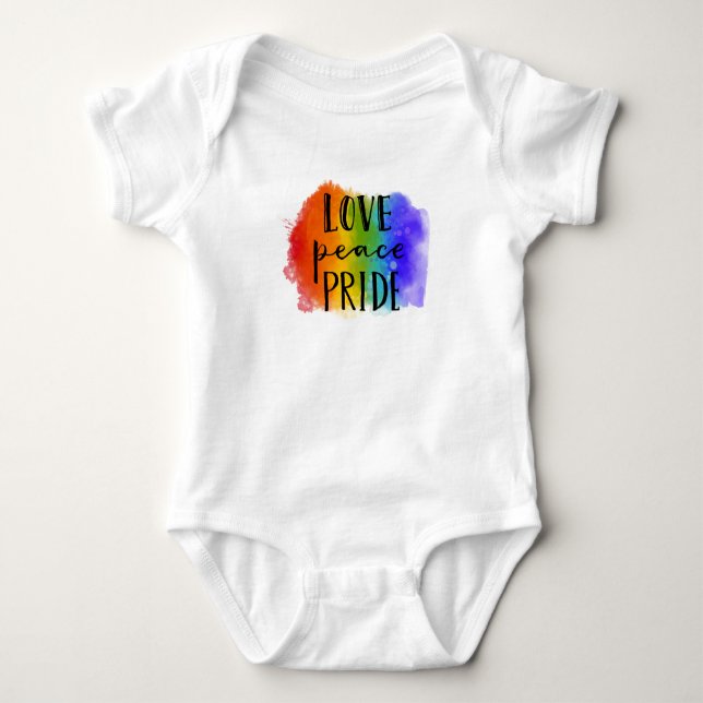 Love Peace Pride Baby Bodysuit (Front)