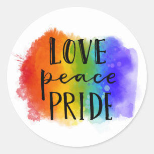 Love Peace Pride Classic Round Sticker