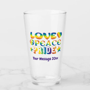 Love Peace Pride Glass