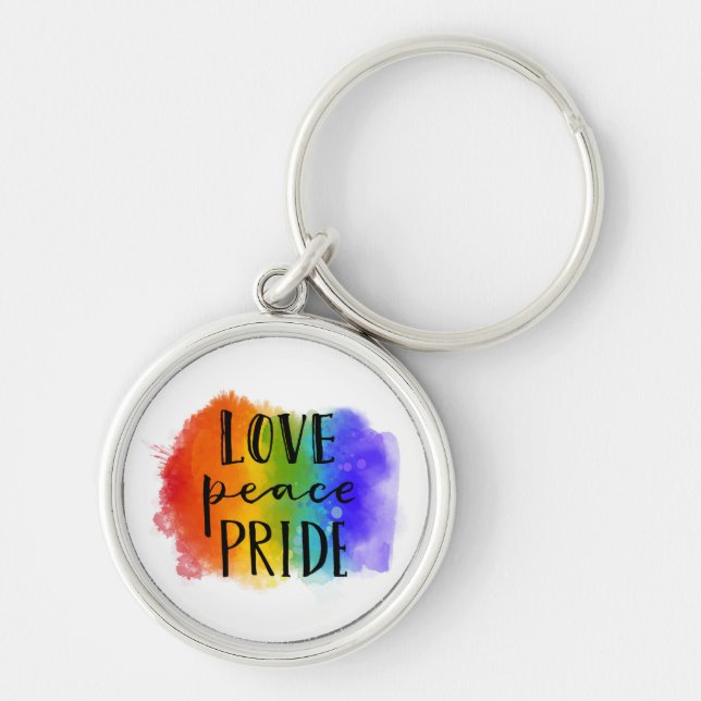 Love Peace Pride Keychain (Front)