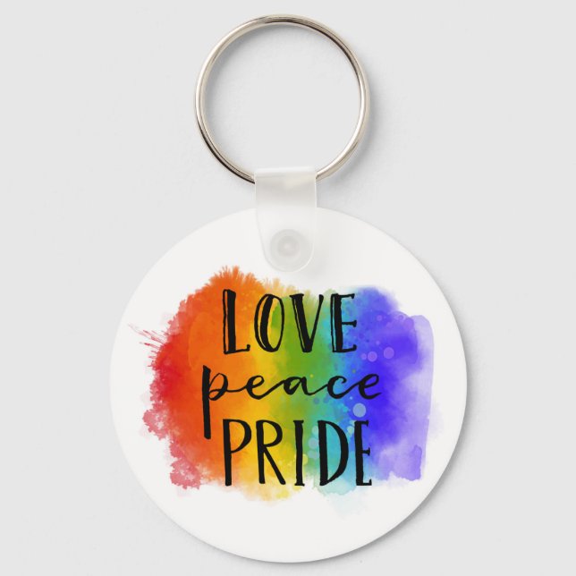 Love Peace Pride Keychain (Front)