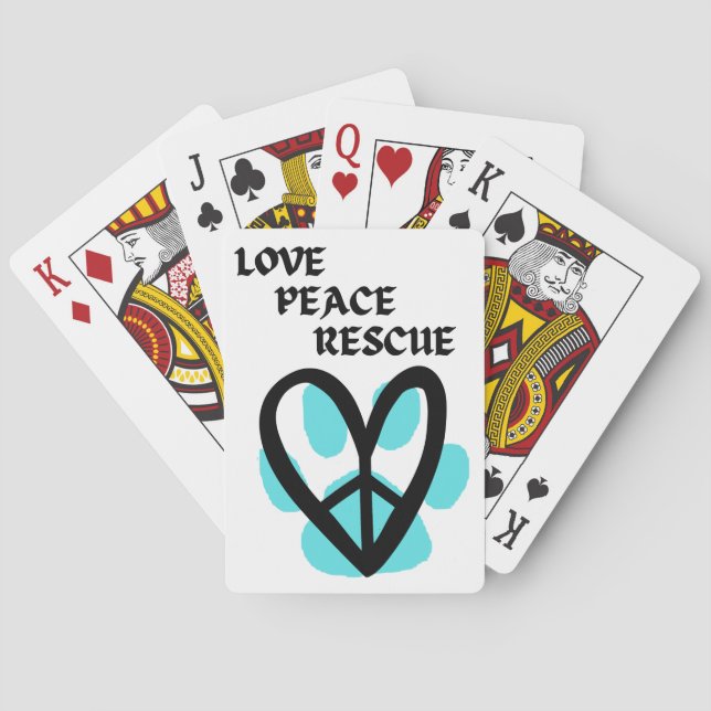 Love Peace Rescue Playing Cards (Back)