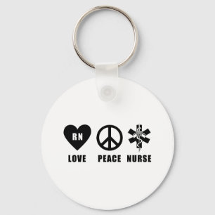Love Peace RN Keychain