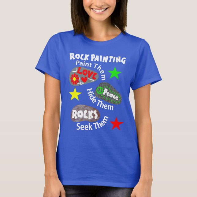 Love Peace Rocks Kindness  Rock Painting Graphic T-Shirt (Front)