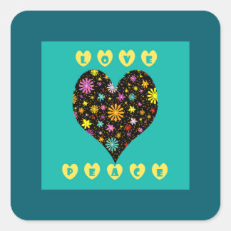 Love Peace  Square Sticker