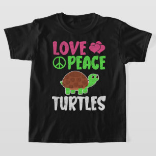 Love Peace Turtles Cute Zoo Animals Turtles Lover T-Shirt