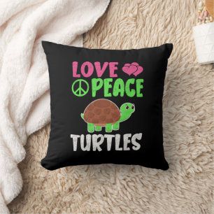 Love Peace Turtles Cute Zoo Animals Turtles Lover Throw Pillow